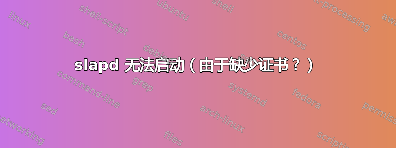 slapd 无法启动（由于缺少证书？）