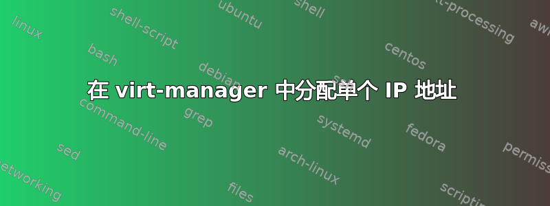 在 virt-manager 中分配单个 IP 地址