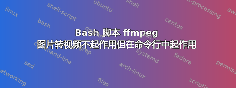 Bash 脚本 ffmpeg 图片转视频不起作用但在命令行中起作用