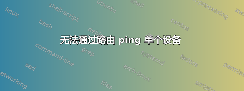 无法通过路由 ping 单个设备