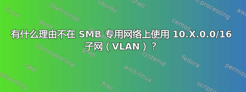 有什么理由不在 SMB 专用网络上使用 10.X.0.0/16 子网（VLAN）？