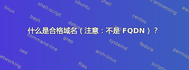 什么是合格域名（注意：不是 FQDN）？