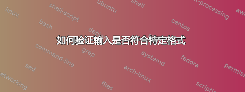 如何验证输入是否符合特定格式