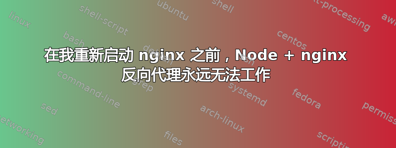 在我重新启动 nginx 之前，Node + nginx 反向代理永远无法工作