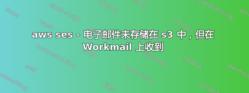 aws ses - 电子邮件未存储在 s3 中，但在 Workmail 上收到