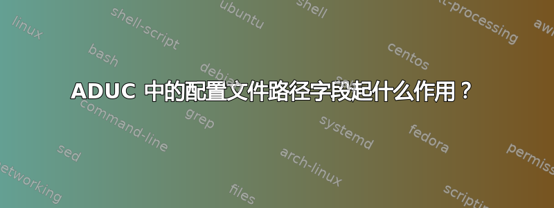 ADUC 中的配置文件路径字段起什么作用？