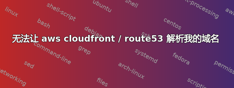 无法让 aws cloudfront / route53 解析我的域名