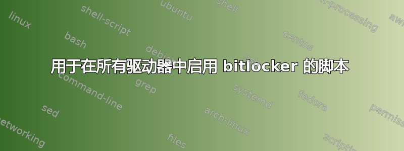 用于在所有驱动器中启用 bitlocker 的脚本