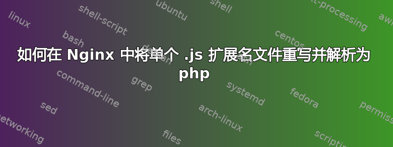 如何在 Nginx 中将单个 .js 扩展名文件重写并解析为 php