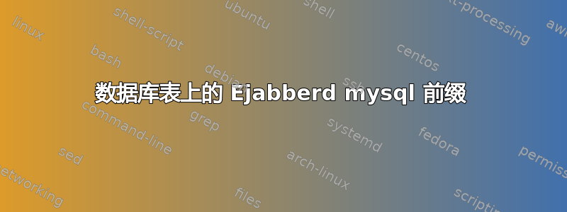 数据库表上的 Ejabberd mysql 前缀