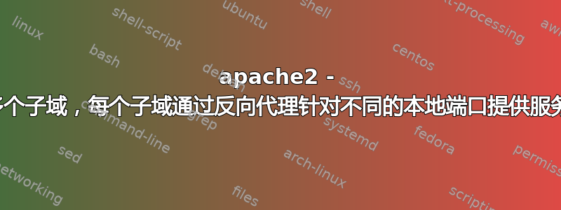 apache2 - 多个子域，每个子域通过反向代理针对不同的本地端口提供服务