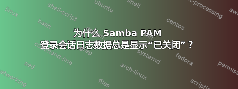 为什么 Samba PAM 登录会话日志数据总是显示“已关闭”？