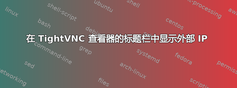 在 TightVNC 查看器的标题栏中显示外部 IP