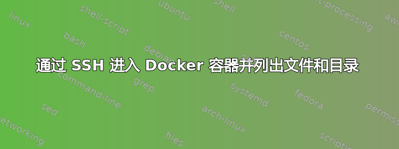 通过 SSH 进入 Docker 容器并列出文件和目录