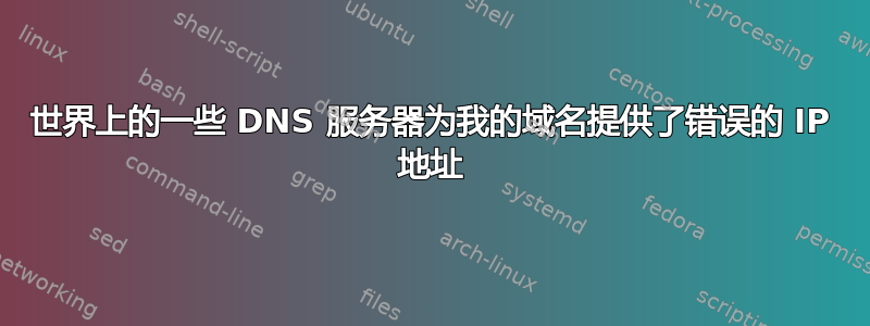 世界上的一些 DNS 服务器为我的域名提供了错误的 IP 地址