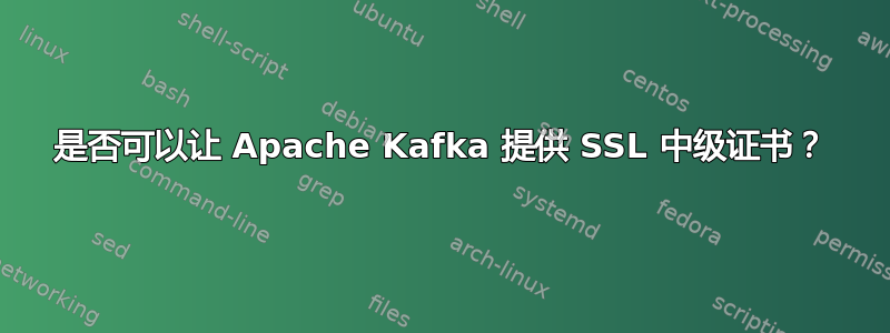 是否可以让 Apache Kafka 提供 SSL 中级证书？