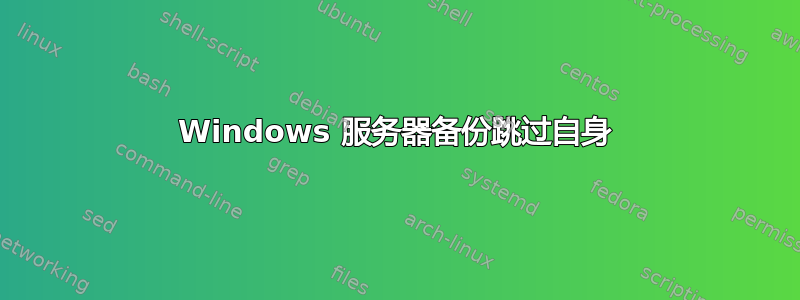 Windows 服务器备份跳过自身