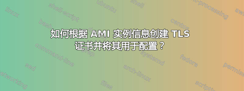 如何根据 AMI 实例信息创建 TLS 证书并将其用于配置？