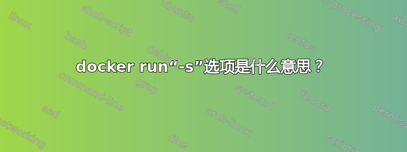 docker run“-s”选项是什么意思？