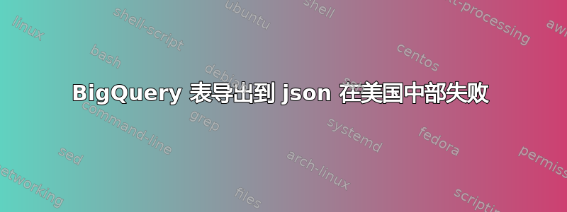 BigQuery 表导出到 json 在美国中部失败