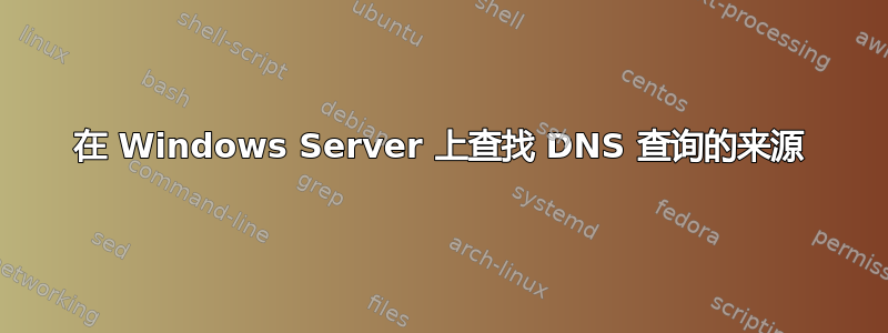 在 Windows Server 上查找 DNS 查询的来源