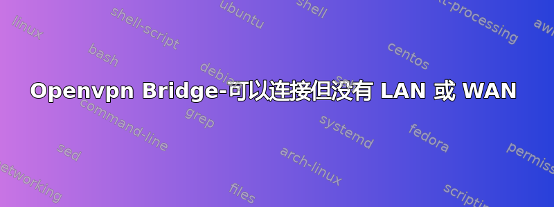 Openvpn Bridge-可以连接但没有 LAN 或 WAN