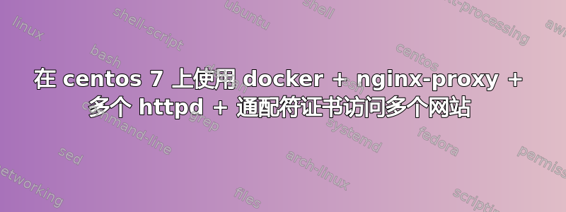 在 centos 7 上使用 docker + nginx-proxy + 多个 httpd + 通配符证书访问多个网站