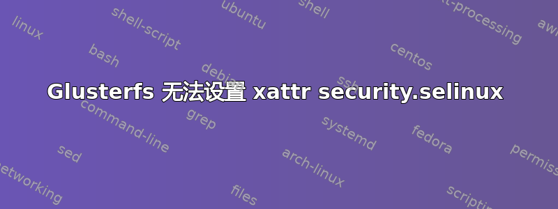 Glusterfs 无法设置 xattr security.selinux