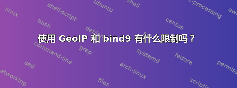 使用 GeoIP 和 bind9 有什么限制吗？