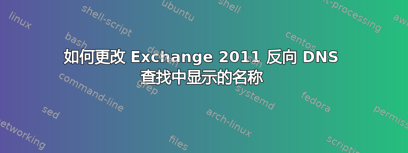 如何更改 Exchange 2011 反向 DNS 查找中显示的名称