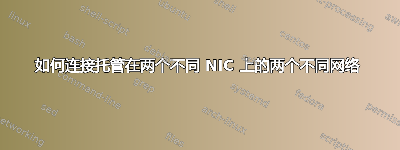 如何连接托管在两个不同 NIC 上的两个不同网络