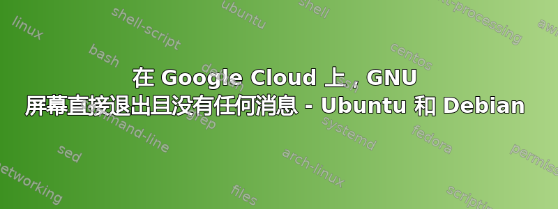 在 Google Cloud 上，GNU 屏幕直接退出且没有任何消息 - Ubuntu 和 Debian