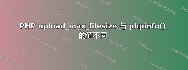 PHP upload_max_filesize 与 phpinfo() 的值不同