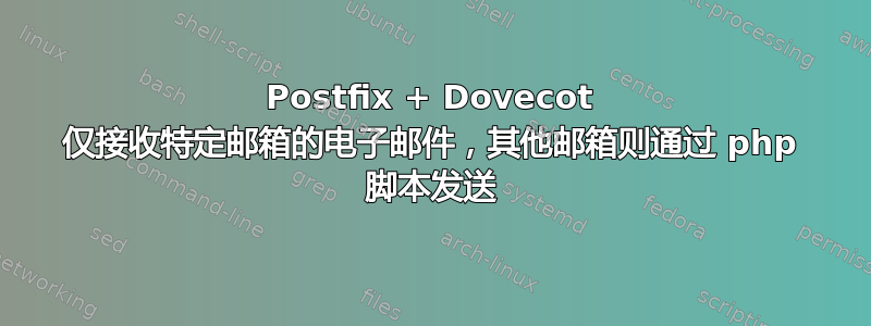 Postfix + Dovecot 仅接收特定邮箱的电子邮件，其他邮箱则通过 php 脚本发送