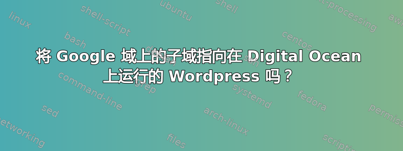 将 Google 域上的子域指向在 Digital Ocean 上运行的 Wordpress 吗？