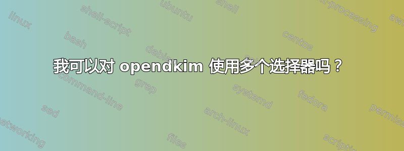 我可以对 opendkim 使用多个选择器吗？