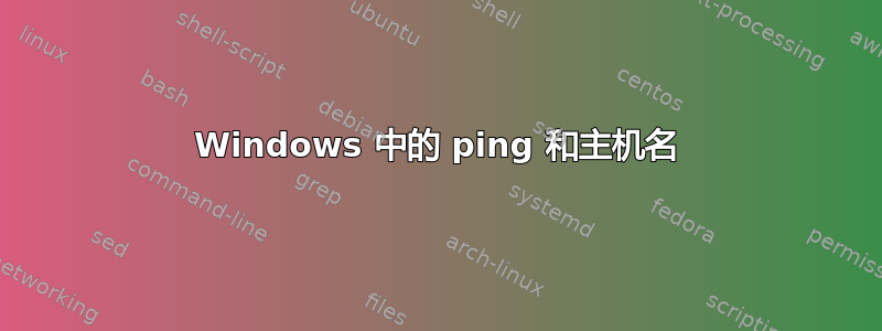 Windows 中的 ping 和主机名