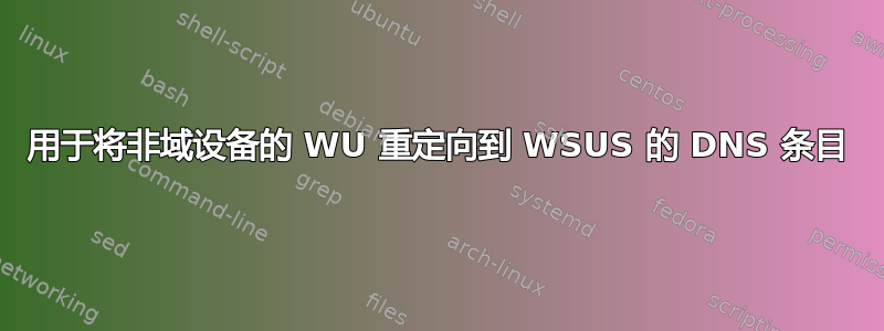 用于将非域设备的 WU 重定向到 WSUS 的 DNS 条目