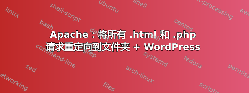 Apache：将所有 .html 和 .php 请求重定向到文件夹 + WordPress