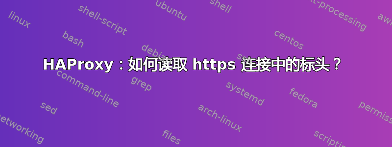 HAProxy：如何读取 https 连接中的标头？