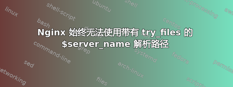 Nginx 始终无法使用带有 try_files 的 $server_name 解析路径