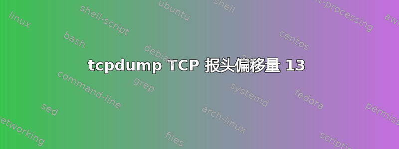 tcpdump TCP 报头偏移量 13