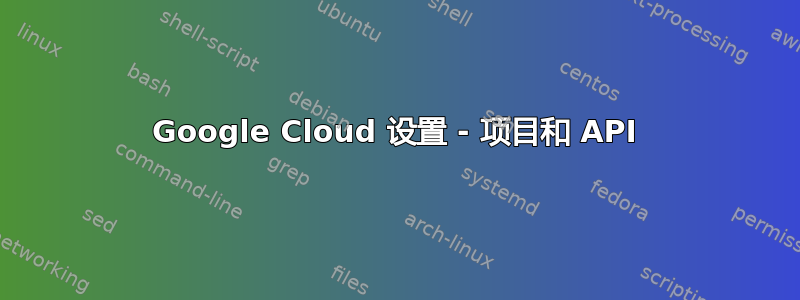 Google Cloud 设置 - 项目和 API