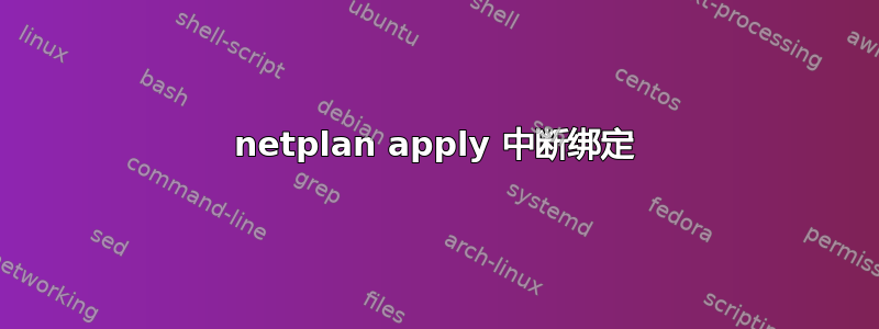 netplan apply 中断绑定