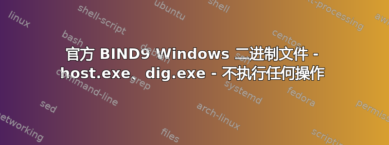 官方 BIND9 Windows 二进制文件 - host.exe、dig.exe - 不执行任何操作