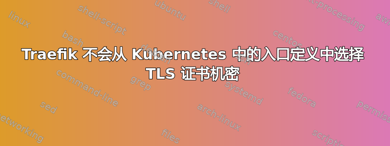 Traefik 不会从 Kubernetes 中的入口定义中选择 TLS 证书机密