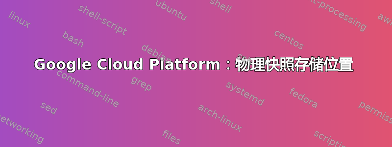 Google Cloud Platform：物理快照存储位置