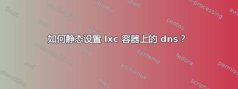 如何静态设置 lxc 容器上的 dns？