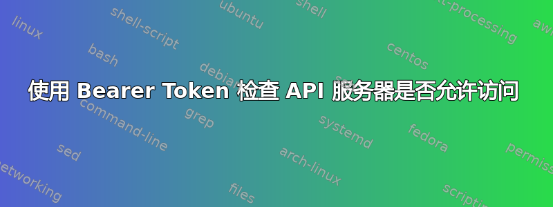 使用 Bearer Token 检查 API 服务器是否允许访问