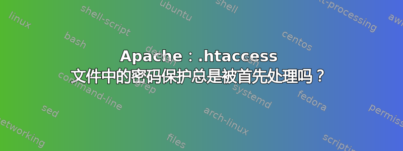 Apache：.htaccess 文件中的密码保护总是被首先处理吗？